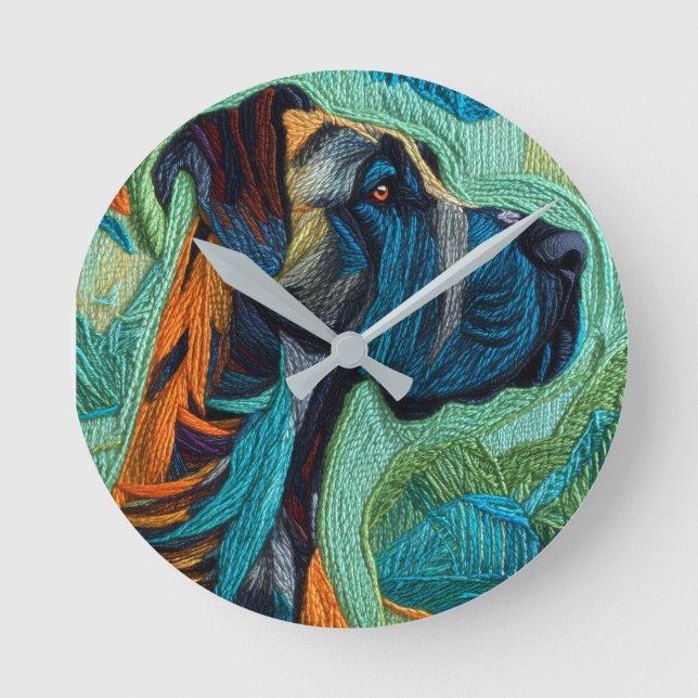 Stunning Great dane  Rund Klocka (Framsida)