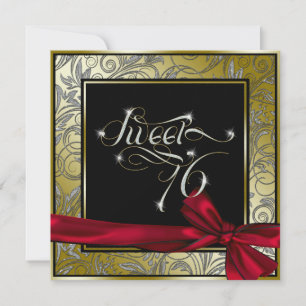 Stunning Guld Art nouveau Sweet sixteen Inbjudningar