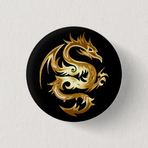 Stunning Guld Dragon Knapp