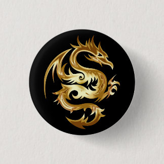 Stunning Guld Dragon Knapp