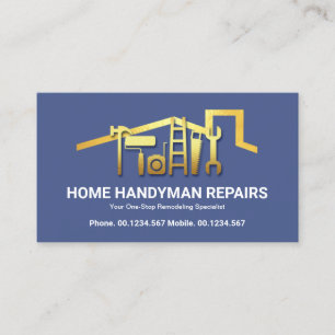 Stunning Guld Rooftop Handyman Verktyg Visitkort