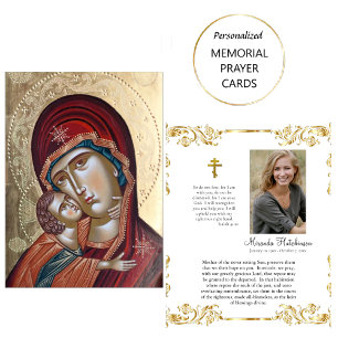 Stunning Guld Theotokos PM Prayer Card Placeringskort
