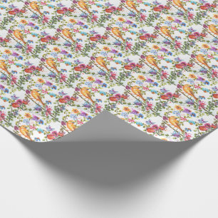 STUNNING GULT BIRD WHIMSICAL BLOMMIGT PRESENTPAPPER