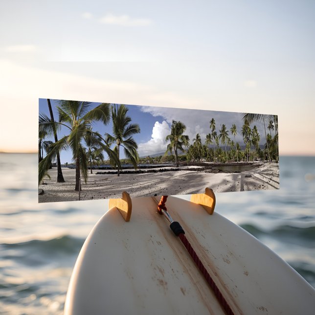 Stunning Hawaii Beach Puhonua o Honaunau Panorama Bildekal (Tropical beach panoramic landscape bumper sticker of Pu'uhonua o Hōnaunau Hawaii's big island.)