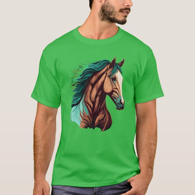 Stunning Horse Head Artwork-vänner T Shirt (Framsida)