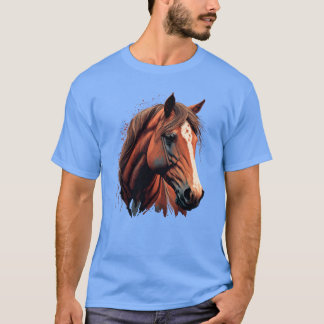Stunning Horse Head Digital Illustration-familj T Shirt