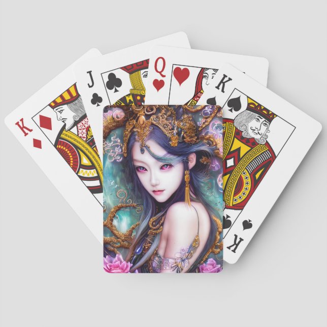 Stunning Japansk Gothic Fantasy Casinokort (Baksidan)