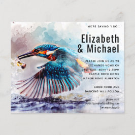Stunning Kingfisher Bird Budget Wedding bjudande i