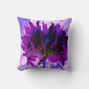 Stunning Lila och Black Cactus Dahlia Kudde