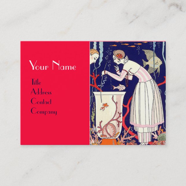 STUNNING LITTLE FISH,BEAUTY MODE Red Coral Visitkort (Framsida)