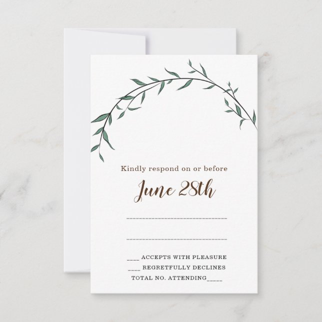 Stunning Löv judisk OSA kort och kuvert (Framsida)