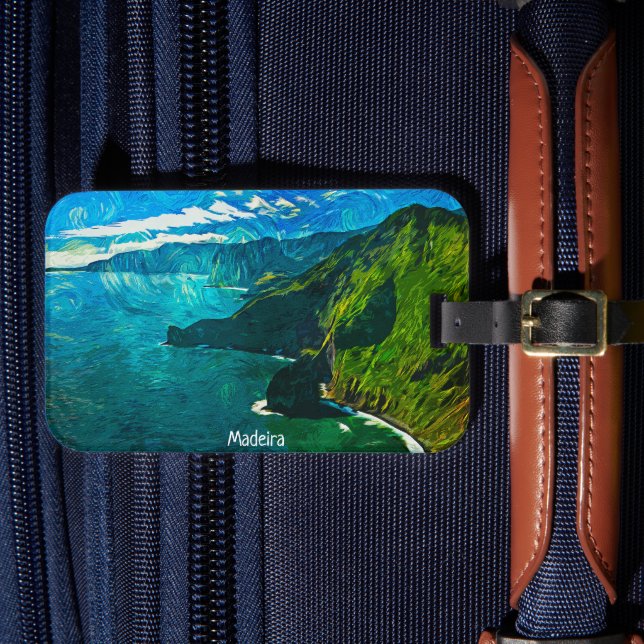 Stunning Madeira Coastal View Oil Paint Bagagebricka (Framsida Insitu 4)