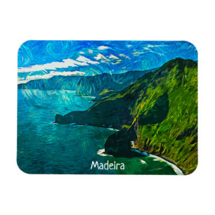 Stunning Madeira Coastal View Oil Paint Magnet