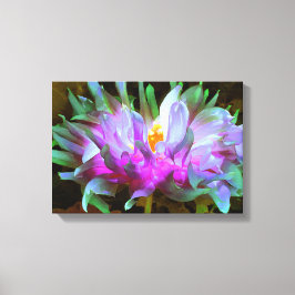 Stunning Magenta och Lime Green Cactus Dahlia Canvastryck