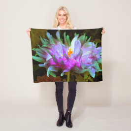 Stunning Magenta och Lime Green Cactus Dahlia Fleecefilt