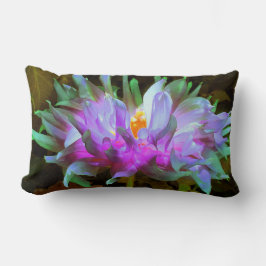 Stunning Magenta och Lime Green Cactus Dahlia Lumbarkudde