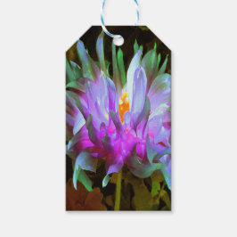 Stunning Magenta och Lime Green Cactus Dahlia Presentetikett