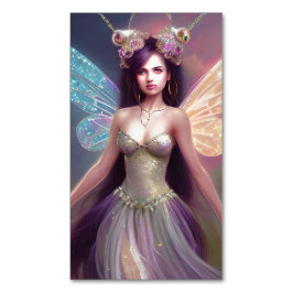 Stunning Magic Chibi Fairy Girl med Long Hair E Magnetiska Visitkort