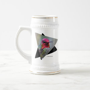 Stunning Male Anna Hummingbird i Plum Träd Sejdel