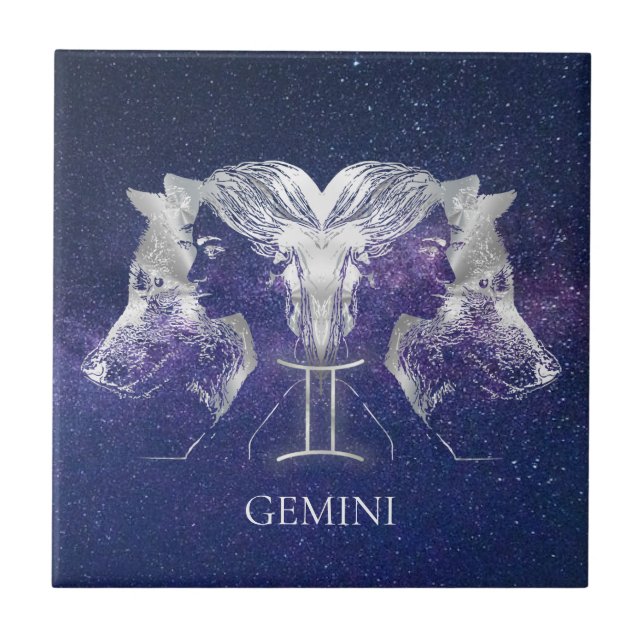 Stunning Milky Way Himlar Gemini Zodiac-tecken Kakelplatta (Framsidan)