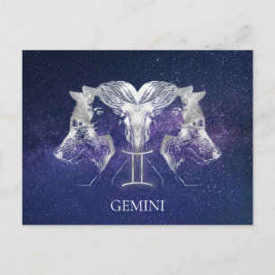 Stunning Milky Way Himlar Gemini Zodiac-tecken Vykort