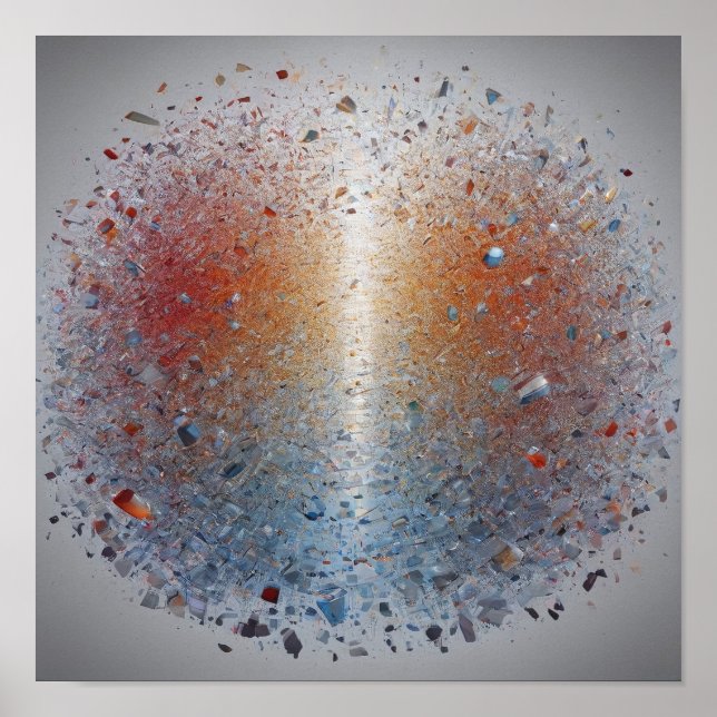 Stunning Orange Blue Nebula Galaxy Space Poster  (Framsidan)