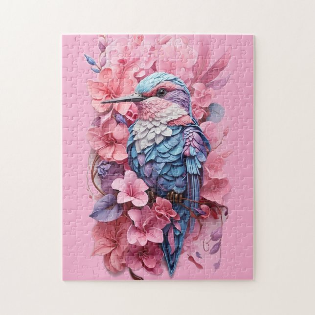 Stunning Pastel Hummingbird Floral Pussel (Vertikal)