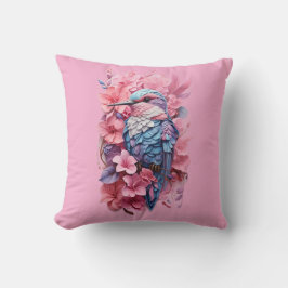 Stunning Pastel Hummingbird Floral Throw Pillow Kudde