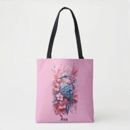 Stunning Pastel Hummingbird Floral Tygkasse
