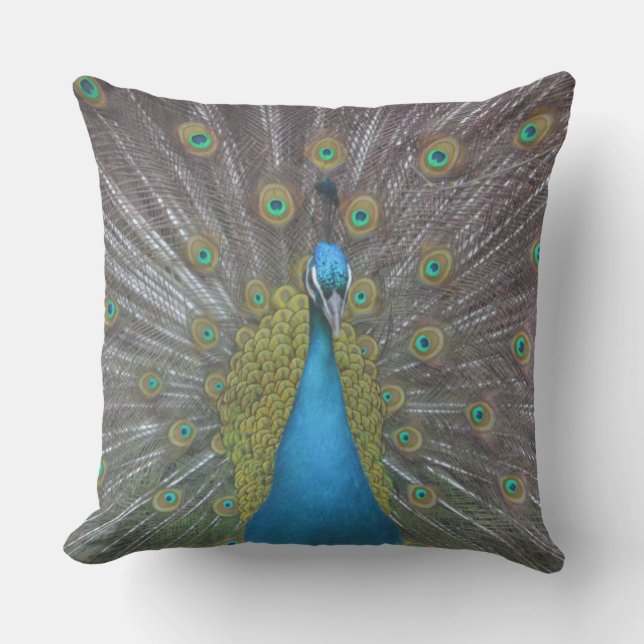 Stunning Peacock Kudde (Framsida)