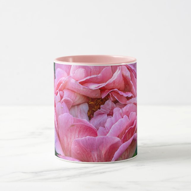 Stunning Peony: Elegant Canadian Blommigt Art Mugg (Center)