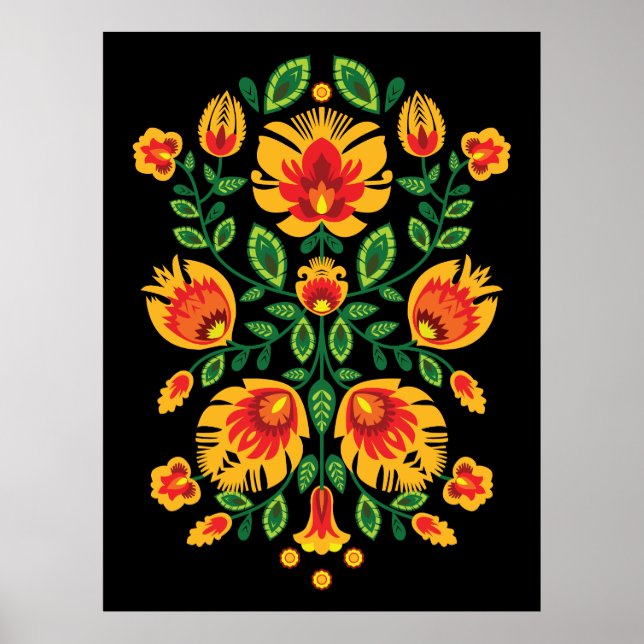 💛 🧡 ❤️ Stunning polch Wycinanki Poster (Framsidan)