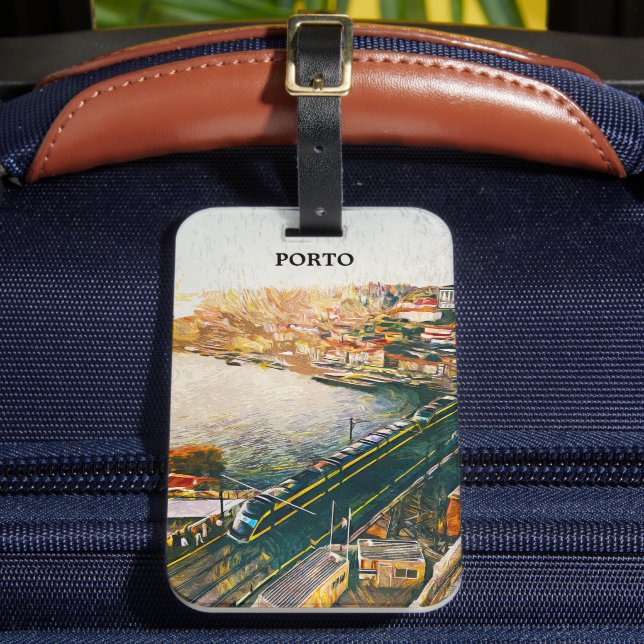 Stunning Porto Portugal Oljemålning Bagagebricka (Framsida Insitu 2)