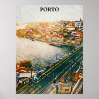 Stunning Porto Portugal Oljemålning