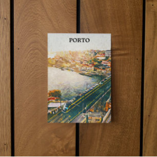 Stunning Porto Portugal Oljemålning Vykort
