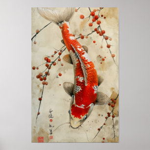Stunning Poster Nishikigoi Koi Fish Pond