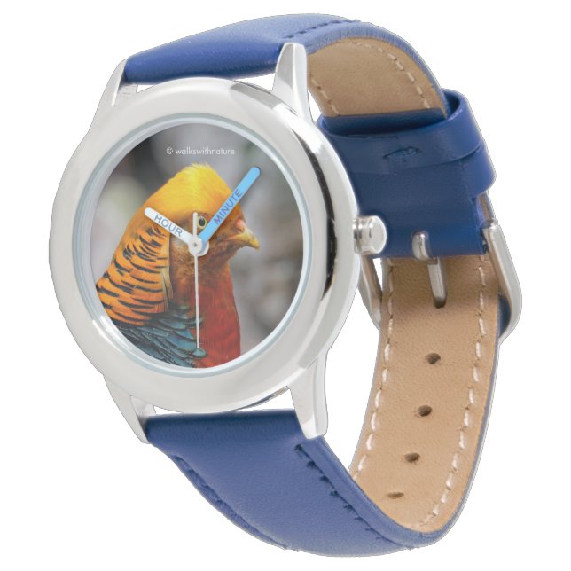 Stunning Profile of a Red Golden Pheasant Armbandsur (Vinklad)