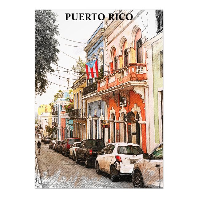 Stunning Puerto Rico Vintage resor Fototryck (Framsidan)