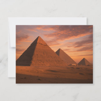 Stunning Pyramids Sunset Egyptian Postcard Vykort