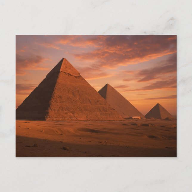 Stunning Pyramids Sunset Egyptian Postcard Vykort (Framsida)