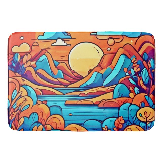 Stunning Rainbow Cartoonish Forest Badrumsmatta (Framsidan)