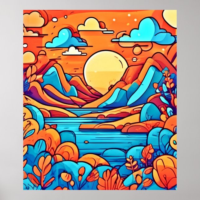 Stunning Rainbow Cartoonish Forest Poster (Framsidan)