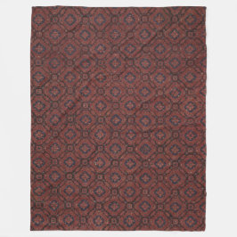 Stunning Red & Blue Blommigt Batik Fleece Blanket