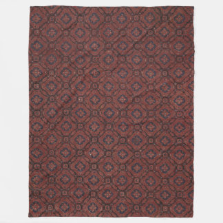 Stunning Red & Blue Blommigt Batik Fleece Blanket