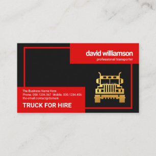 Stunning Red Box Gräns Guld Lastbil Trucker Visitkort