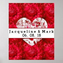 Stunning Red Bröllop Dahlia Petals X23 Poster