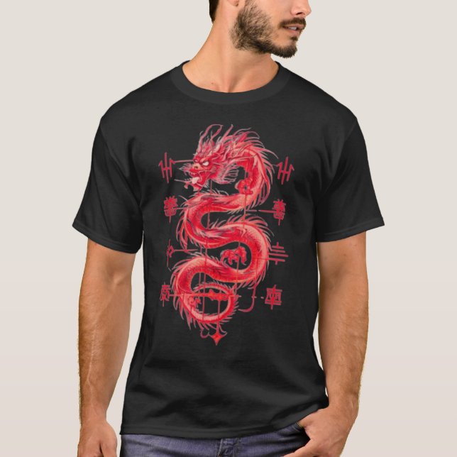 Stunning red dragon T-shirt (Framsida)