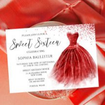 Stunning Red Glitter Gown Dress Sweet 16 Party