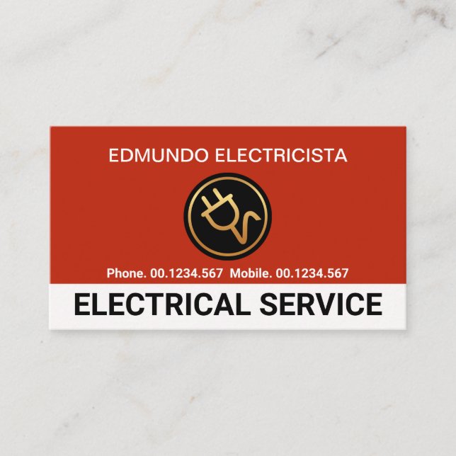 Stunning Red Lagrar Electrical Service Visitkort (Framsida)