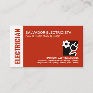 Stunning Red Lagrar Electrician Visitkort